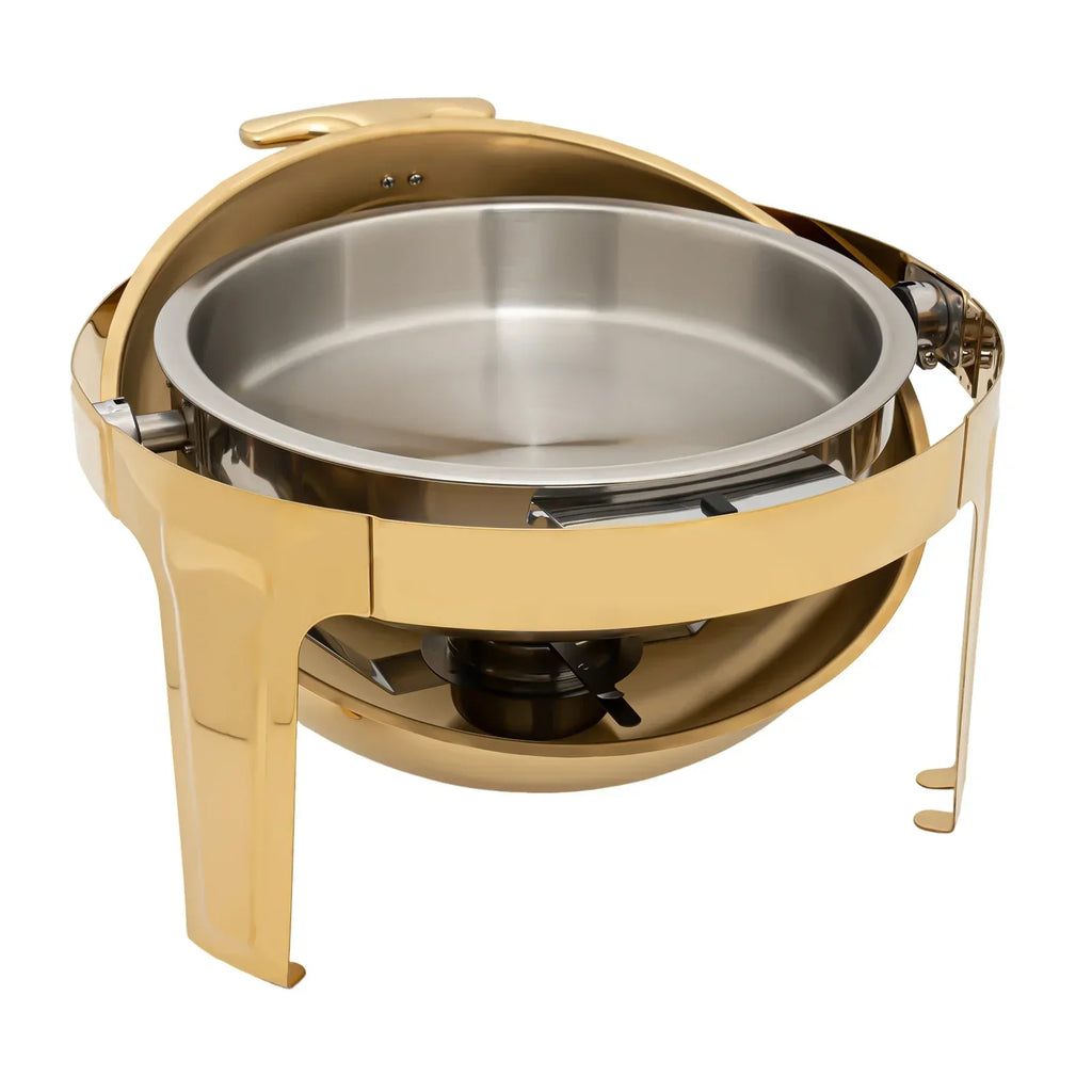 BYMAOCAR Round Chafing Dish Buffet Set 6.3 QT, Roll Top Stainless Steel Buffet Warmer Chafers with Food and Water Trays