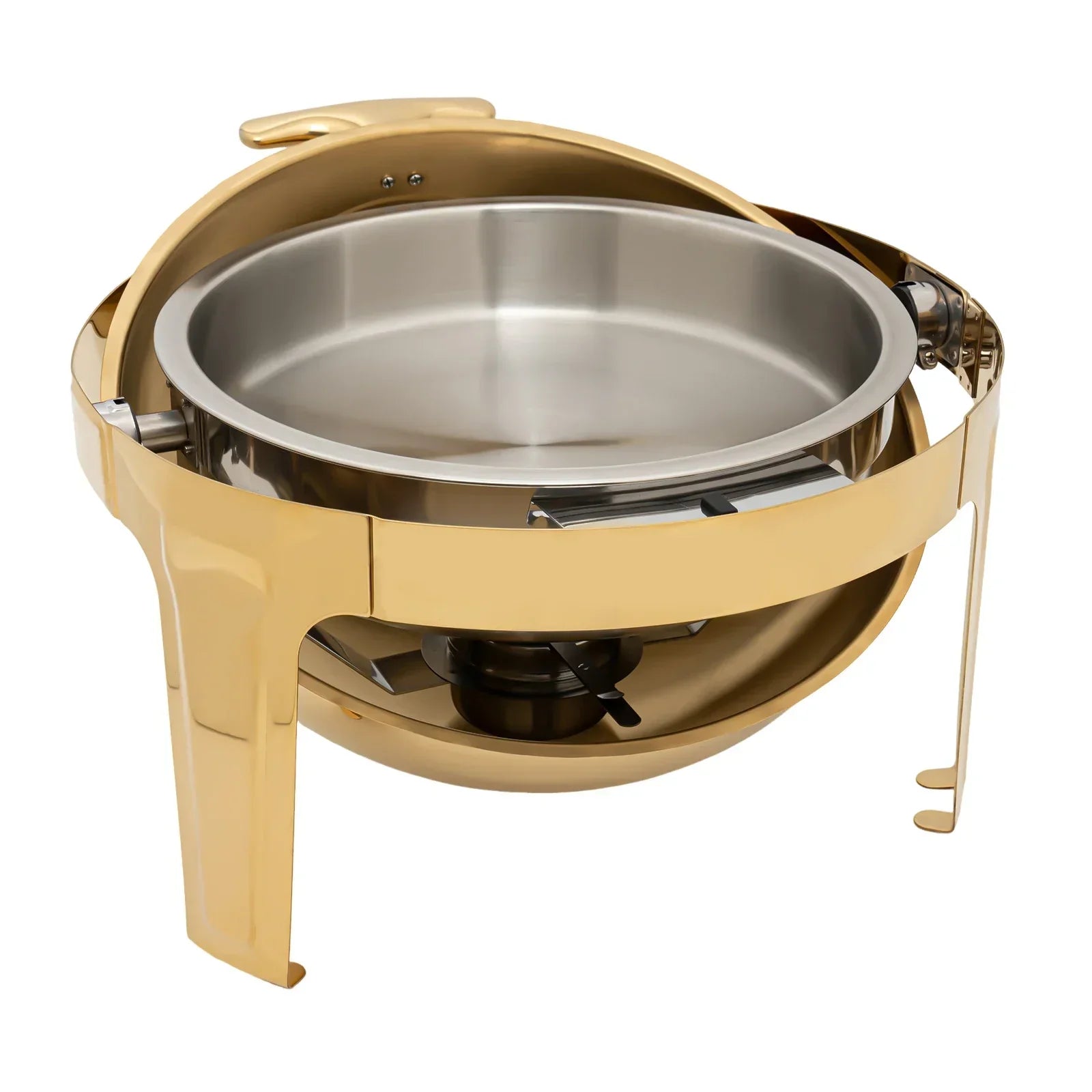 BYMAOCAR Round Chafing Dish Buffet Set 6.3 QT, Roll Top Stainless Steel Buffet Warmer Chafers with Food and Water Trays