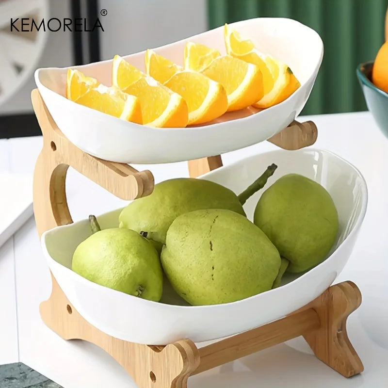 2/3-Layer Fruit & Snack Tray – Modern Plastic Multi-Tier Stand for Candy, Dried Fruit, Cakes, Salads & Home Living Room Display