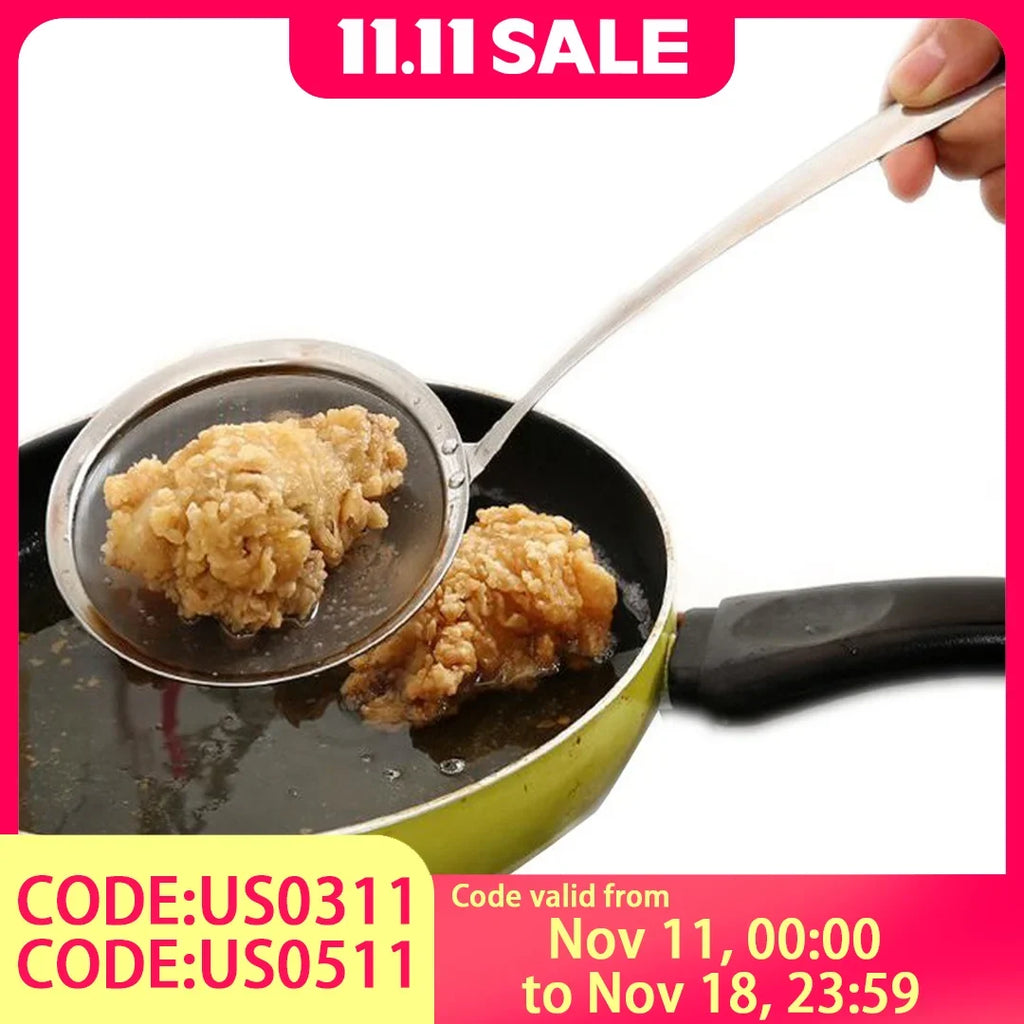 Single Oil Skimmer Spoon – Stainless Steel Fat Separator for Cooking, Turkey Frying & Thanksgiving Meal Prep