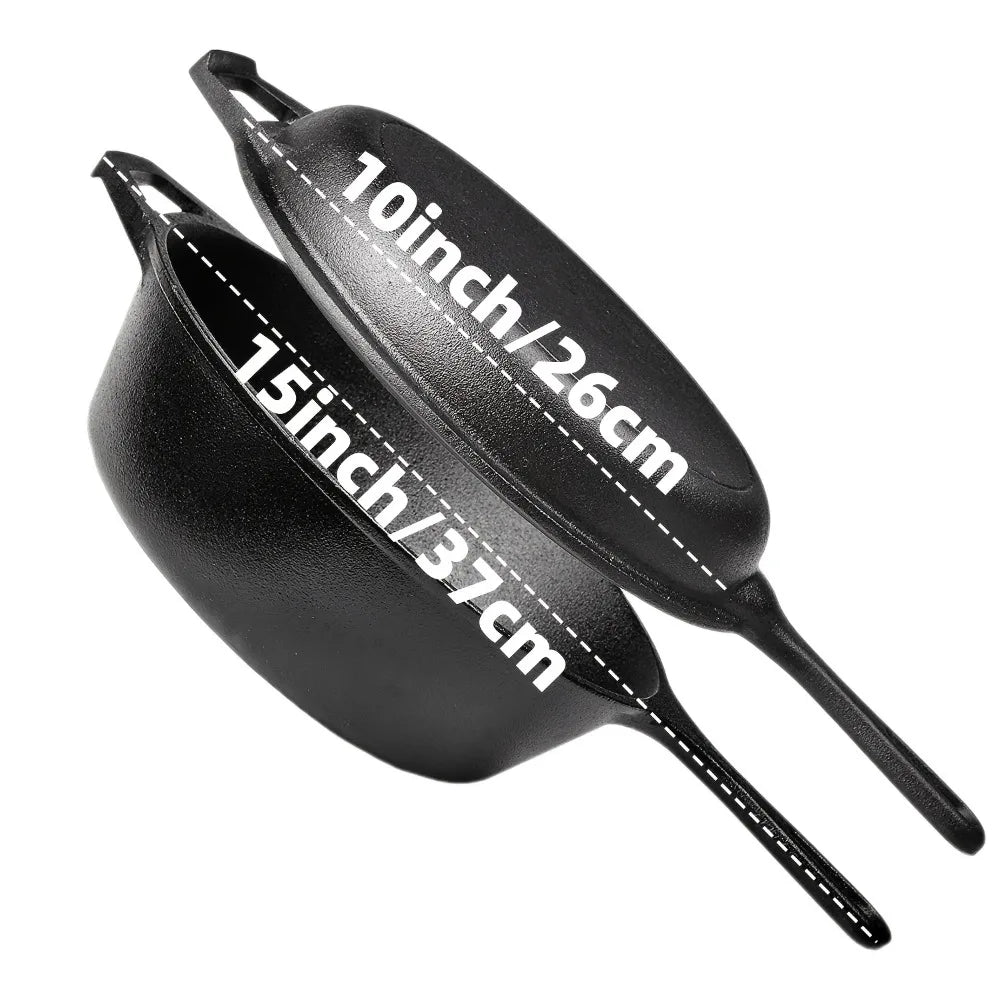 3PCS Pre-Seasoned Cast Iron Skillet Set (6/8/10 Inch) – Heavy-Duty Frying Pans for Oven, Grill & Campfire Cooking, Even Heat with Natural Non-Stick Surface