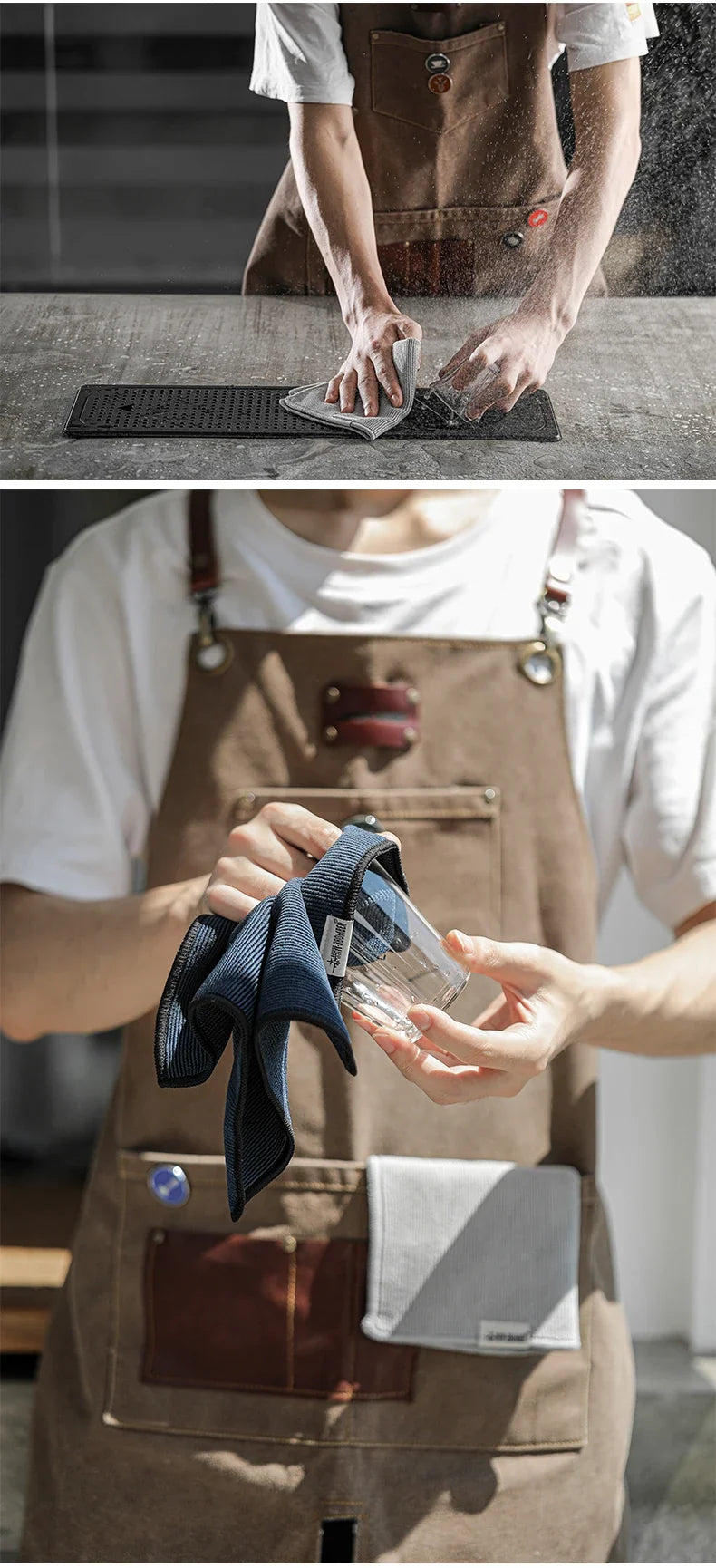 MHW-3BOMBER Coffee Bar Square Towels Barista Cleaning Cloths Professional Espresso Maker Tools Home Kitchen Accessories