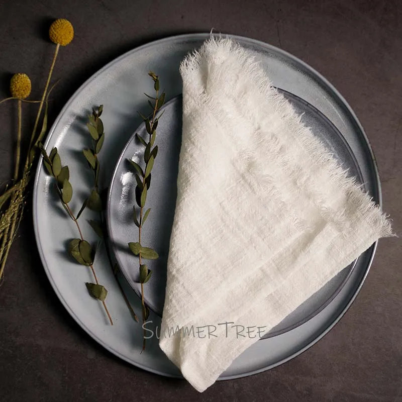 Rustic Cotton Gauze Reusable Napkin – Boho Kitchen & Table Decor