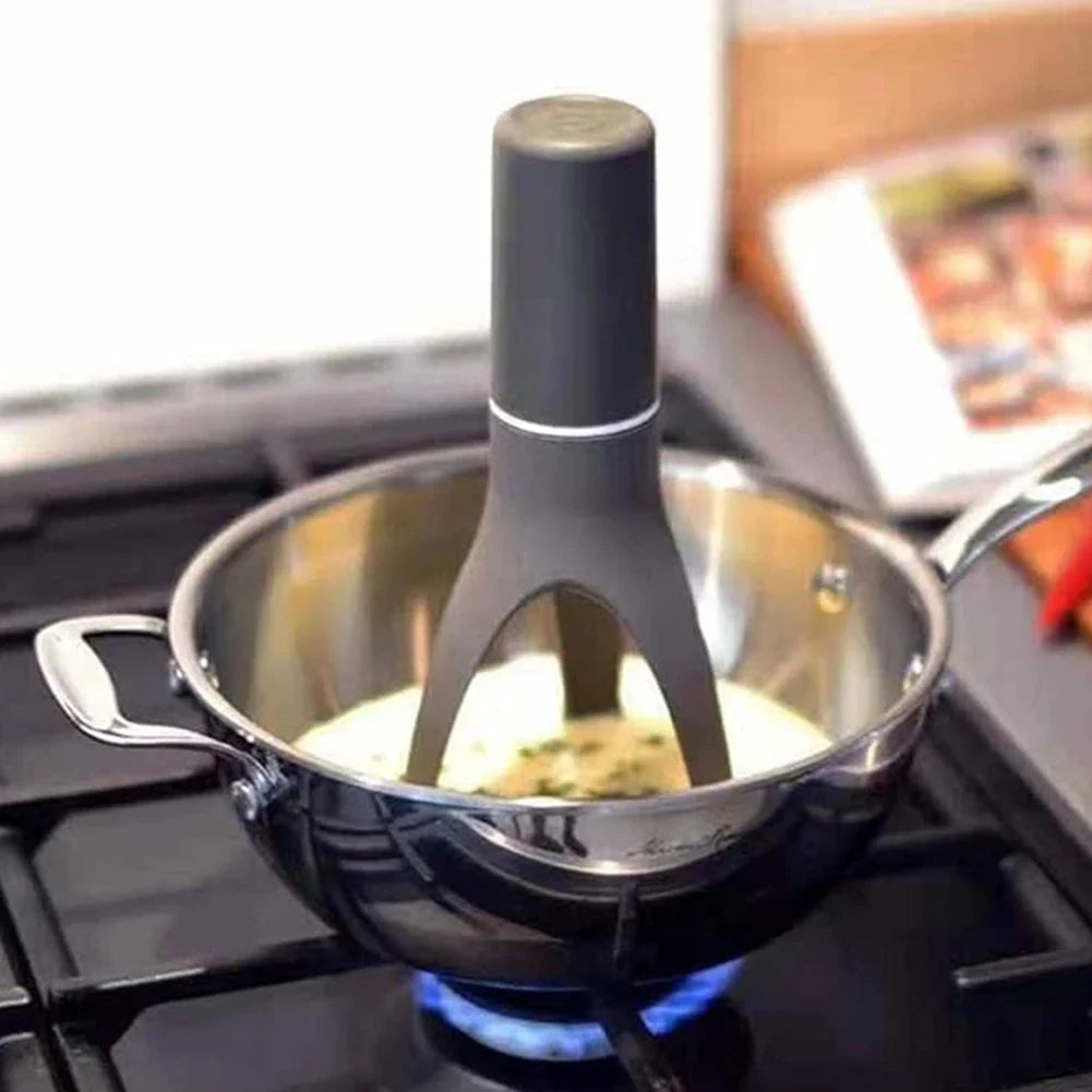 Battery-Operated Triangle Pan Stirrer – Multifunction Egg Whisk & Sauce Blender, Hands-Free Mixer for Soups, Cream, Sauces & Home Kitchen Use