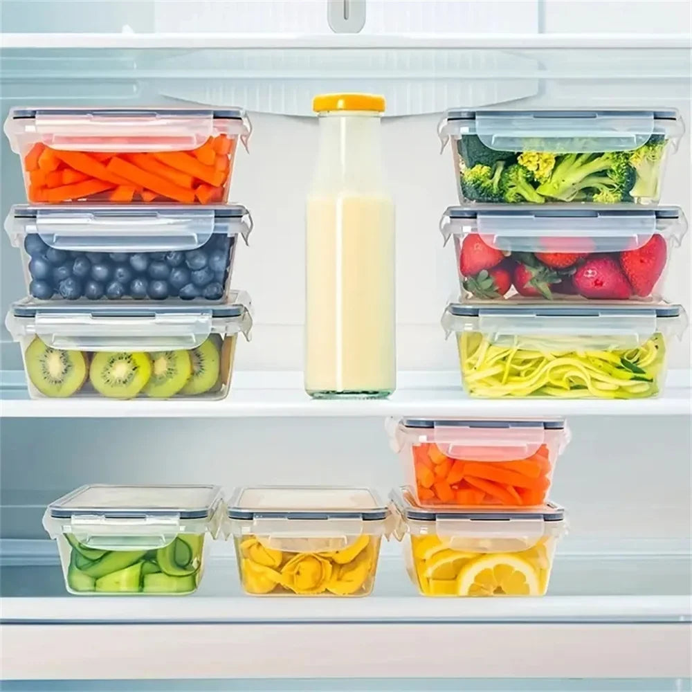 24-Piece Kitchen Storage Container Set – Stackable Plastic Bins with Flip Lids
