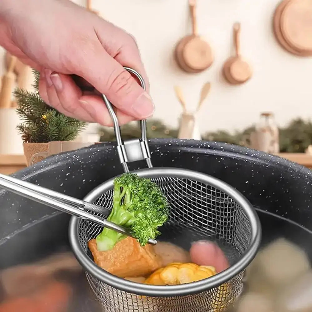 Durable Stainless Steel Mesh Strainer Spoon – Hot Pot, Frying, Noodles Scoop