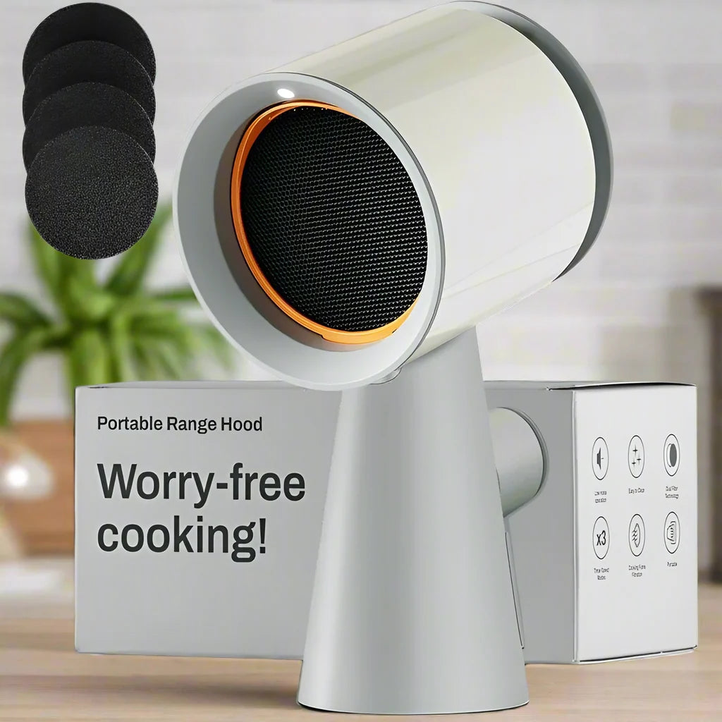 Portable Desktop Range Hood - Kitchen Exhaust Fan with 3 Speeds