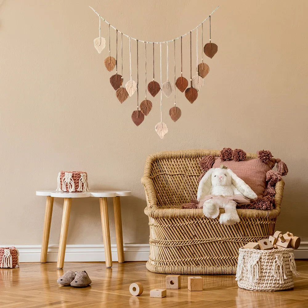 Macrame Hanging Leaf Wall Art