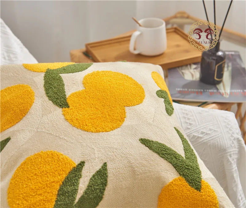 Embroidered Flower Throw Pillow Covers – Boho Cotton Cushion Covers for Bed, Sofa & Home Decor (30x50cm / 45x45cm)