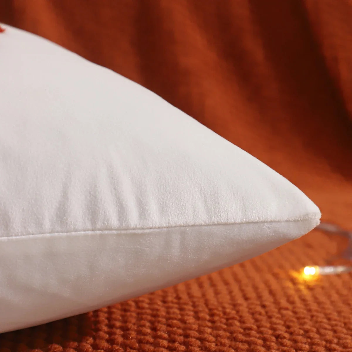 Autumn Embroidered Velvet Throw Cushion Case