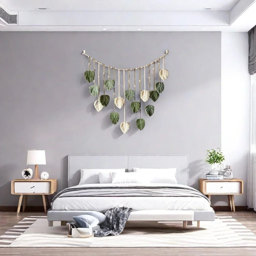 Macrame Hanging Leaf Wall Art