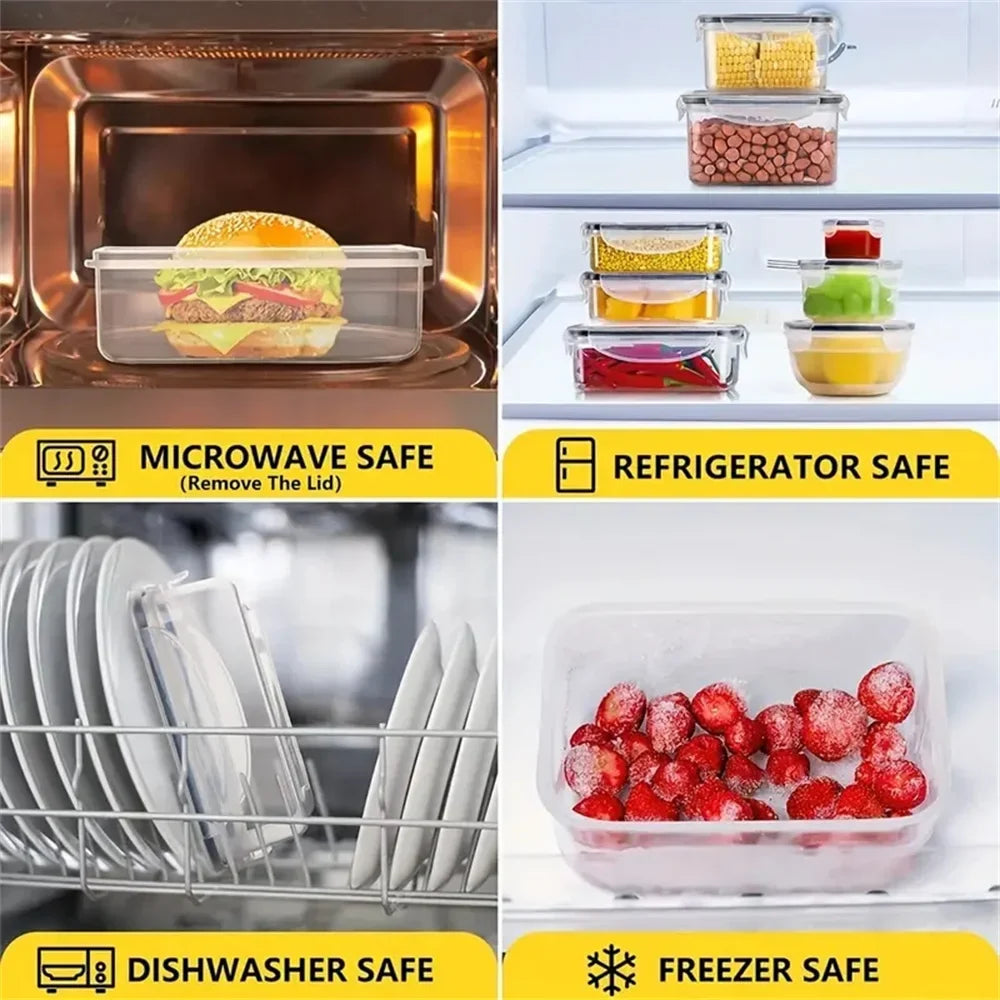 24-Piece Kitchen Storage Container Set – Stackable Plastic Bins with Flip Lids