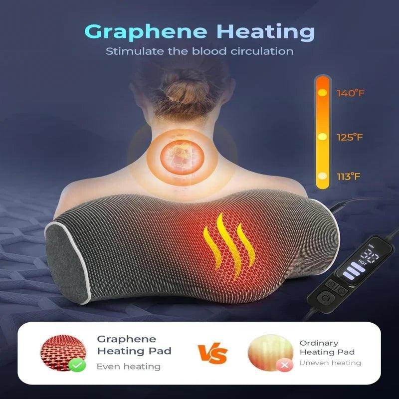 Electric Massager Pillow for Heating Vibration Pain Relief Massage