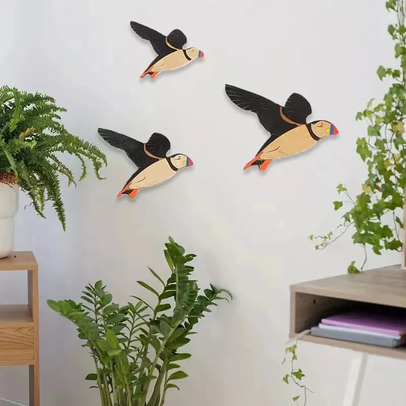 3-Piece Wooden Bird Wall Decor Set – Patterned Boho Home Decor for Indoors & Outdoors