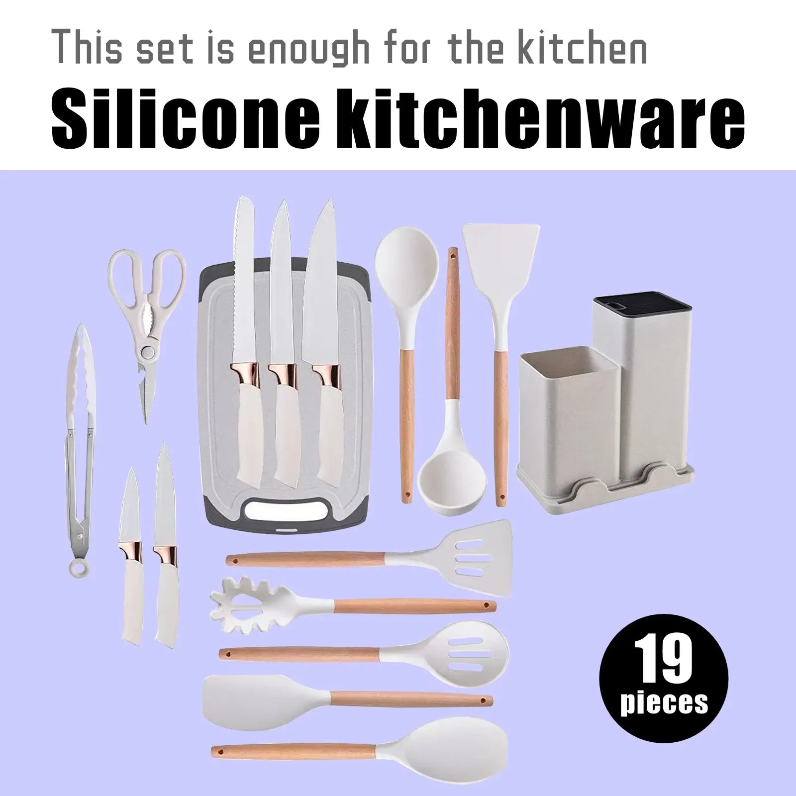 19 sets of kitchen knives with a knife holder, professional high carbon steel stainless steel cooking knife set,holiday gifts