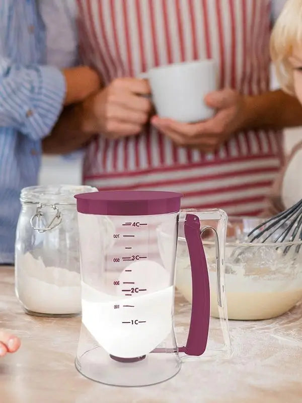 Hand-Held Batter Dispenser – Pancake, Cupcake & Waffle Batter Separator | Mess-Free Baking Tool for Muffins, Crepes & Baking Supplies