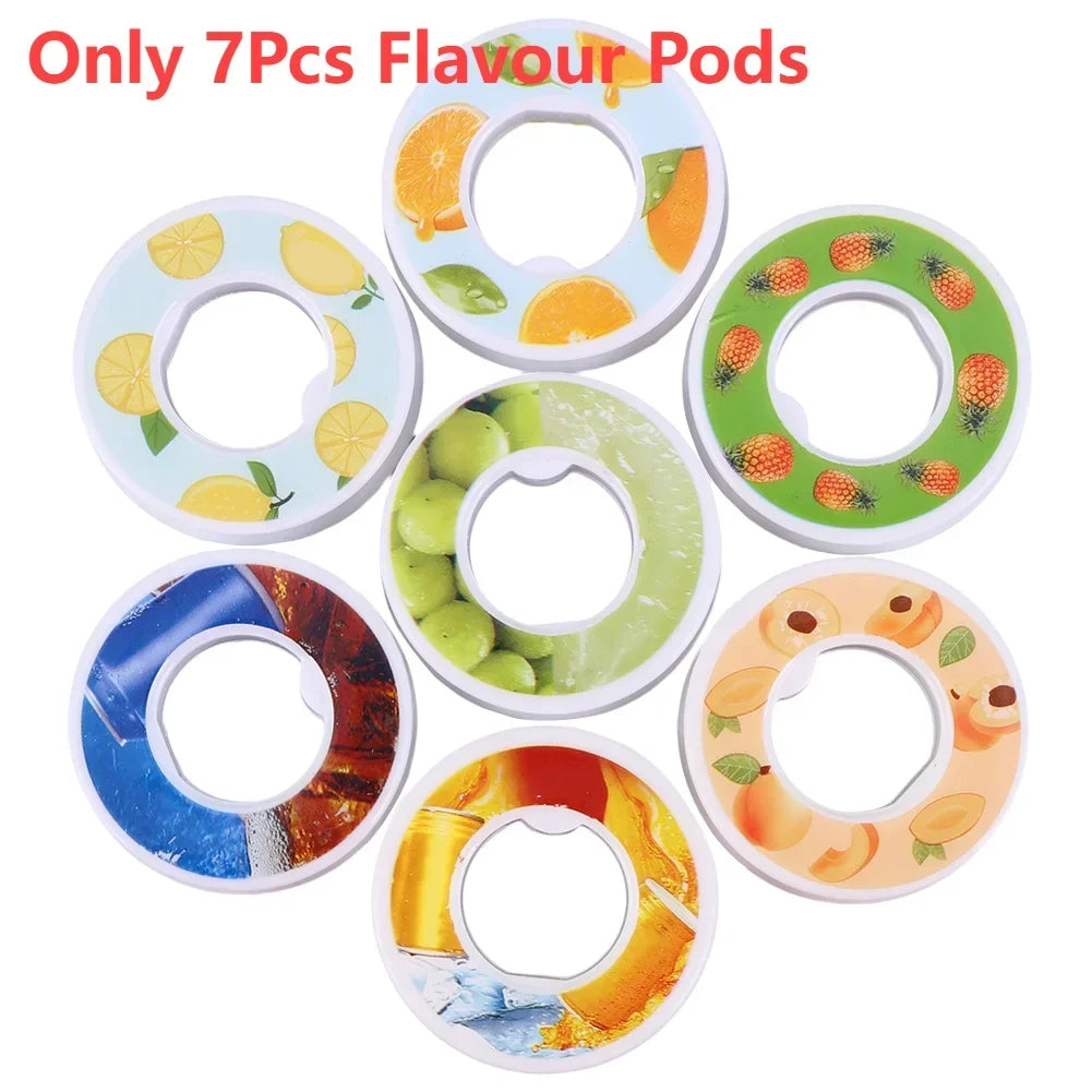 Flavored Water Bottle with 7 Flavour Pods Air Water Up Bottle Frosted Black 650ml Air Starter Up Set Water Cup for Camping Sport
