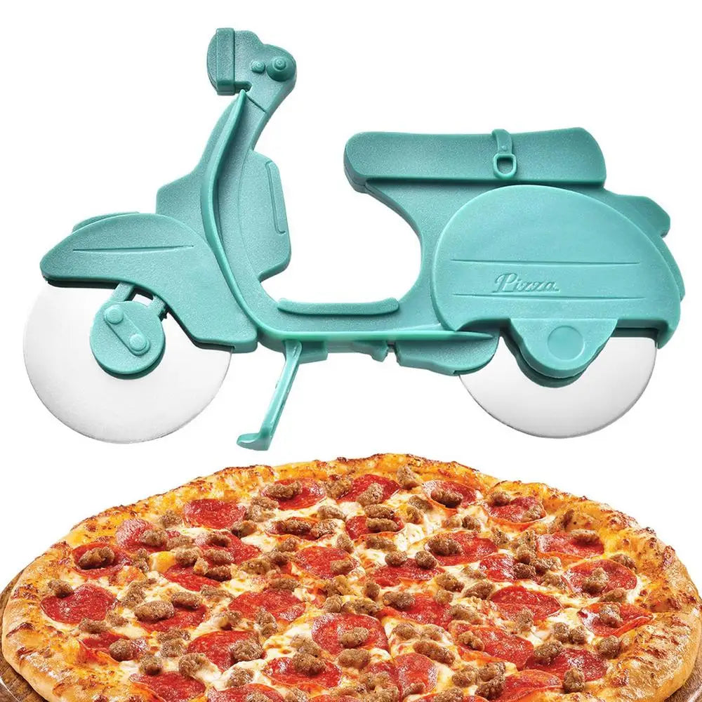 Pizza Dual Cutting Wheels With Ergonomic Handle Stainless Steel Food Chopper Multi-Function Roller For Dough Baking Tools Cheese