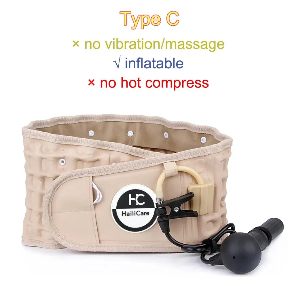 🔥 Heating Waist Massager Belt – Vibration & Inflatable Heated Back Support