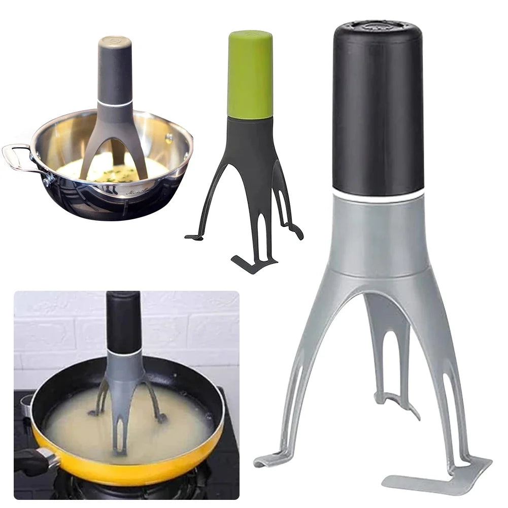Battery-Operated Triangle Pan Stirrer – Multifunction Egg Whisk & Sauce Blender, Hands-Free Mixer for Soups, Cream, Sauces & Home Kitchen Use