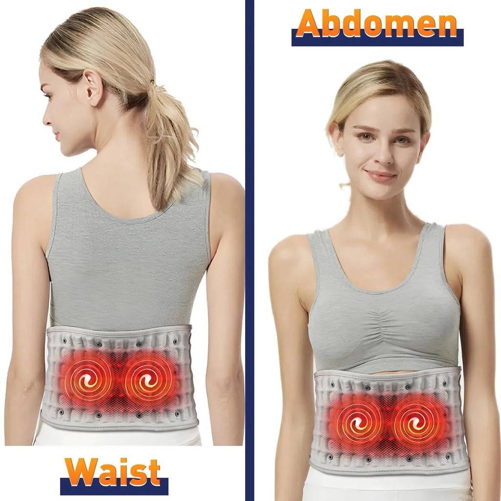 🔥 Heating Waist Massager Belt – Vibration & Inflatable Heated Back Support