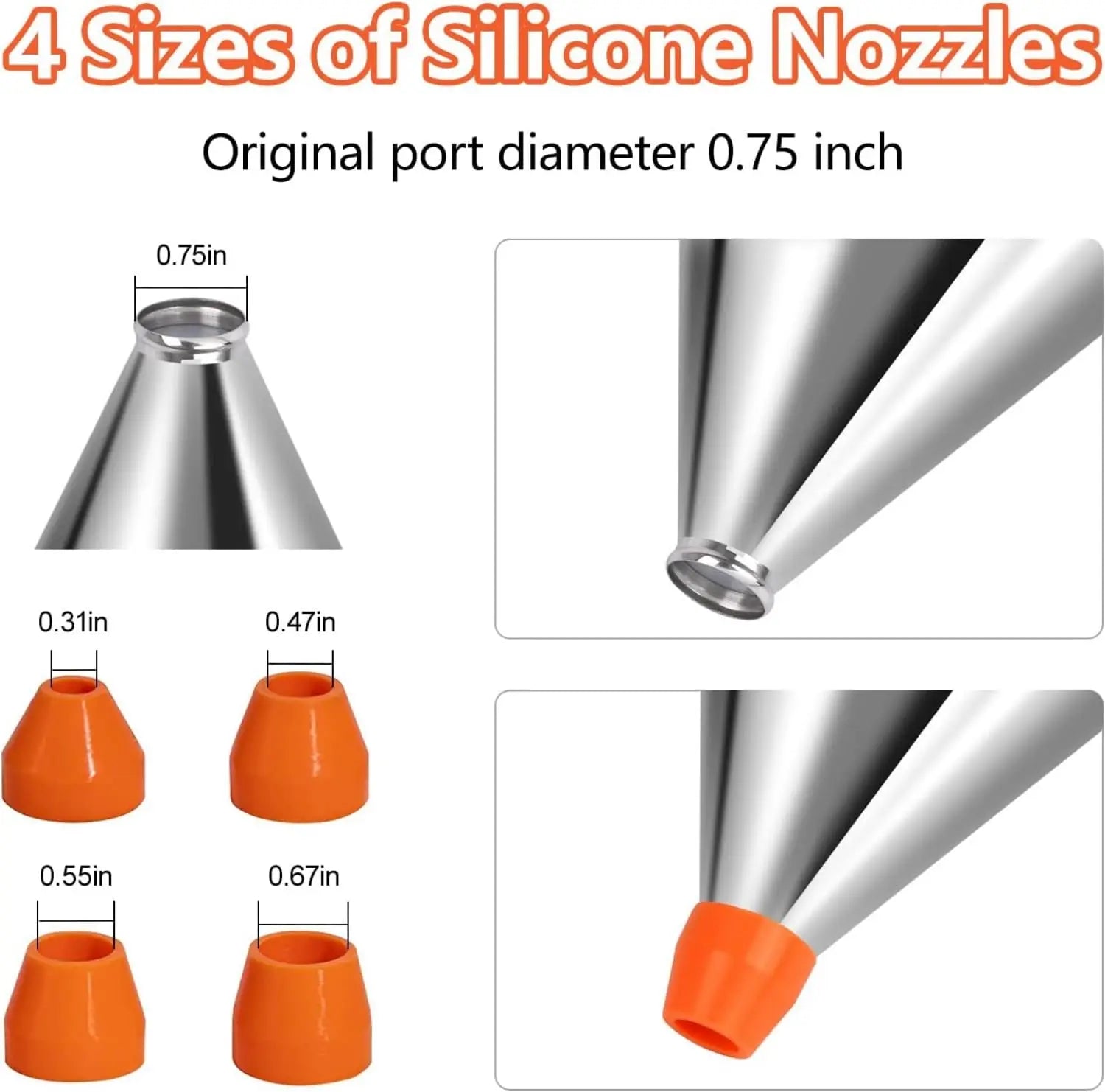 Stainless Steel Pancake Batter Dispenser with Stand – Multi-Caliber Funnel Cake Dispenser with 4 Nozzles for Cupcakes, Waffles & Baked Goods