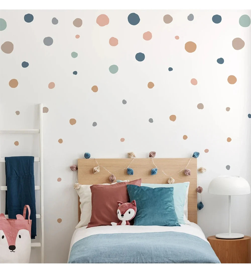 Boho Polka Dot Wall Stickers – Colorful Removable Nursery Decals