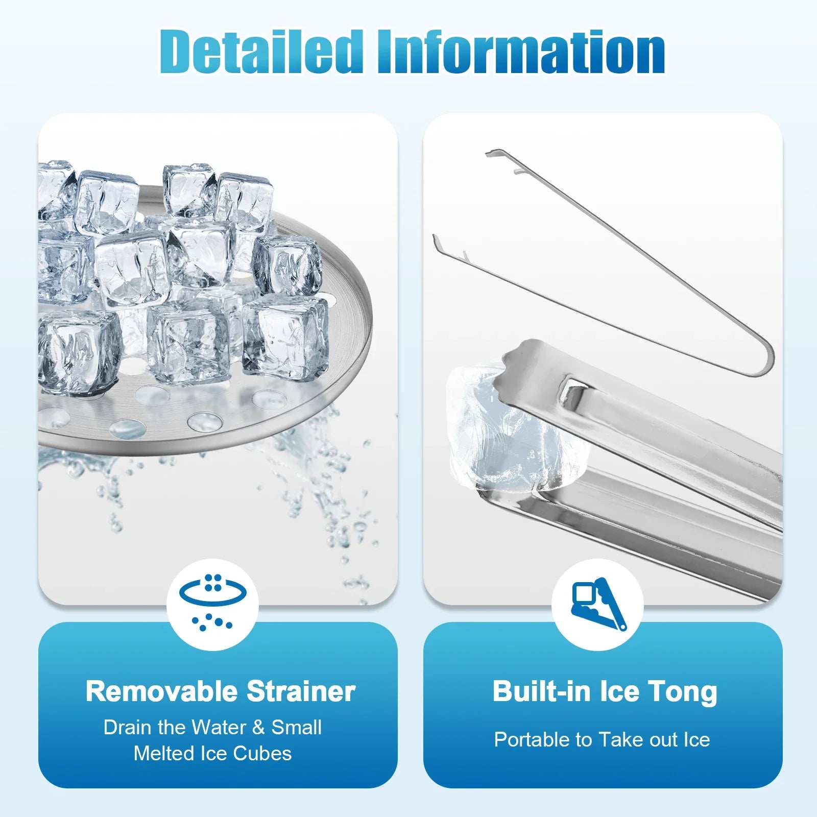 1.3L Portable Double-Walled Ice Bucket with Tongs Lid Stainless Steel Ice Cube Container For Wine/Drinking/Beer Cooler