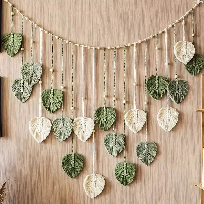 Macrame Hanging Leaf Wall Art