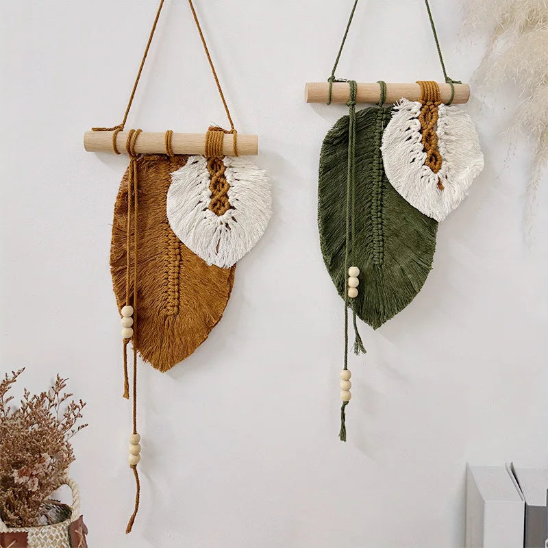 Handmade Macramé Leaf Wall Hanging