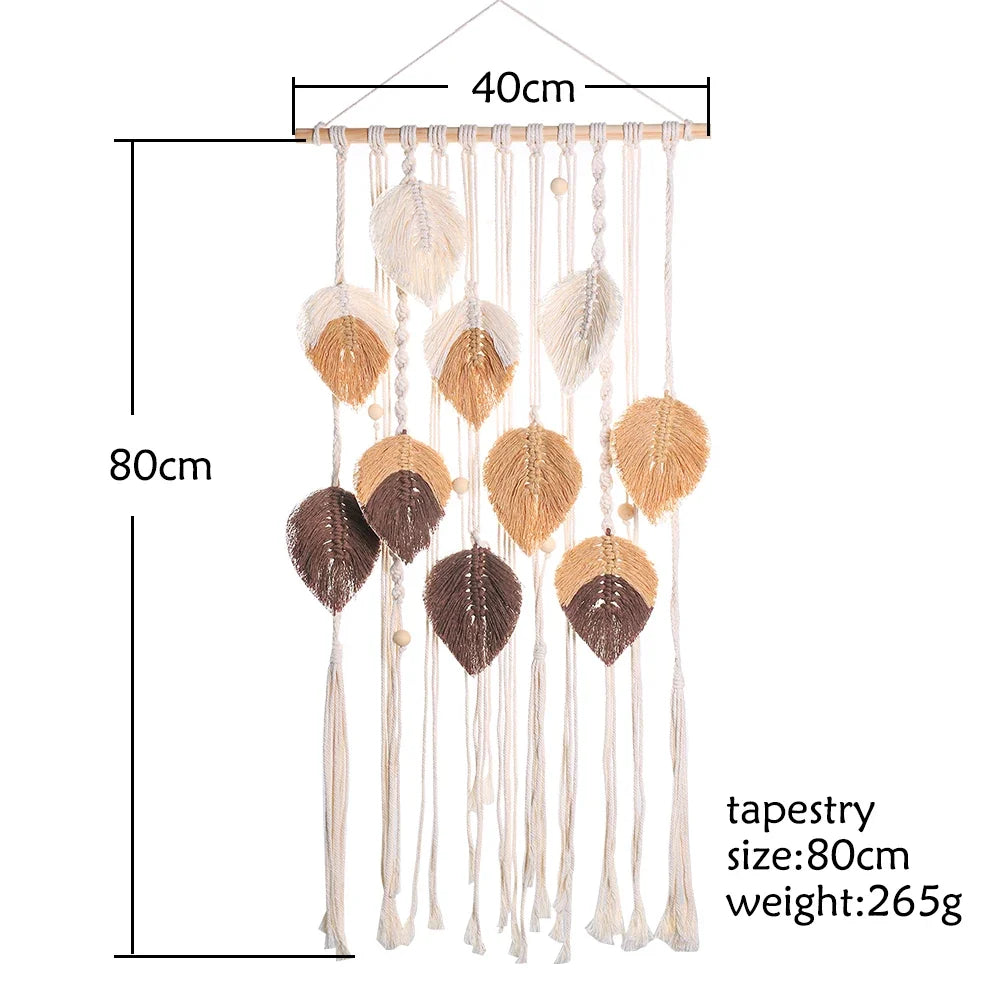 Leaves Hand-Woven Macrame Tapestries