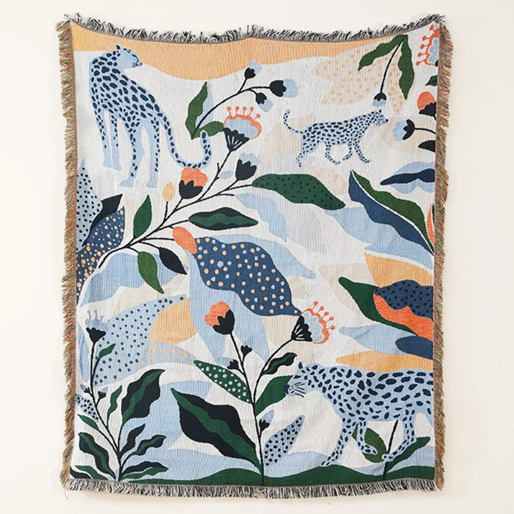 Abstract Woven Nature Throw Blanket