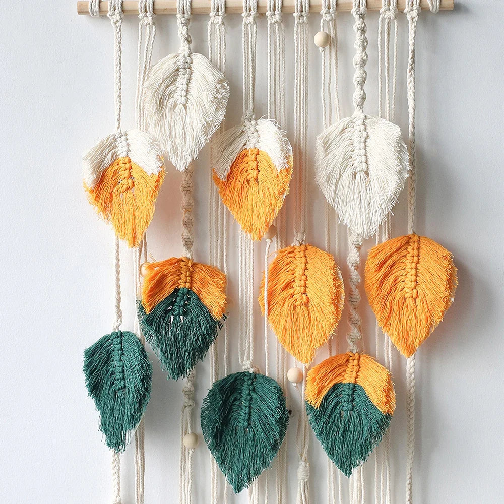 Leaves Hand-Woven Macrame Tapestries