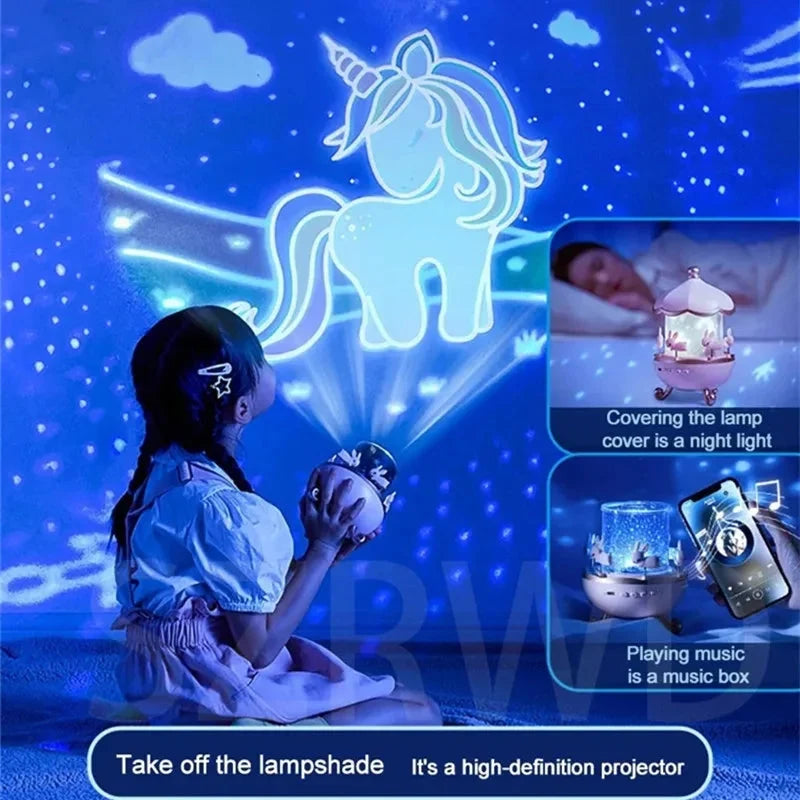 🌙 Kids Night Light Projector – USB Rechargeable LED Lamp