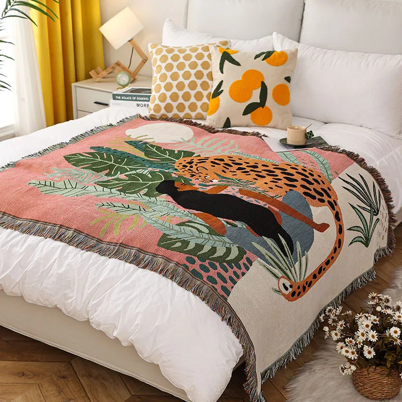 Boho Tassel Throw Blanket