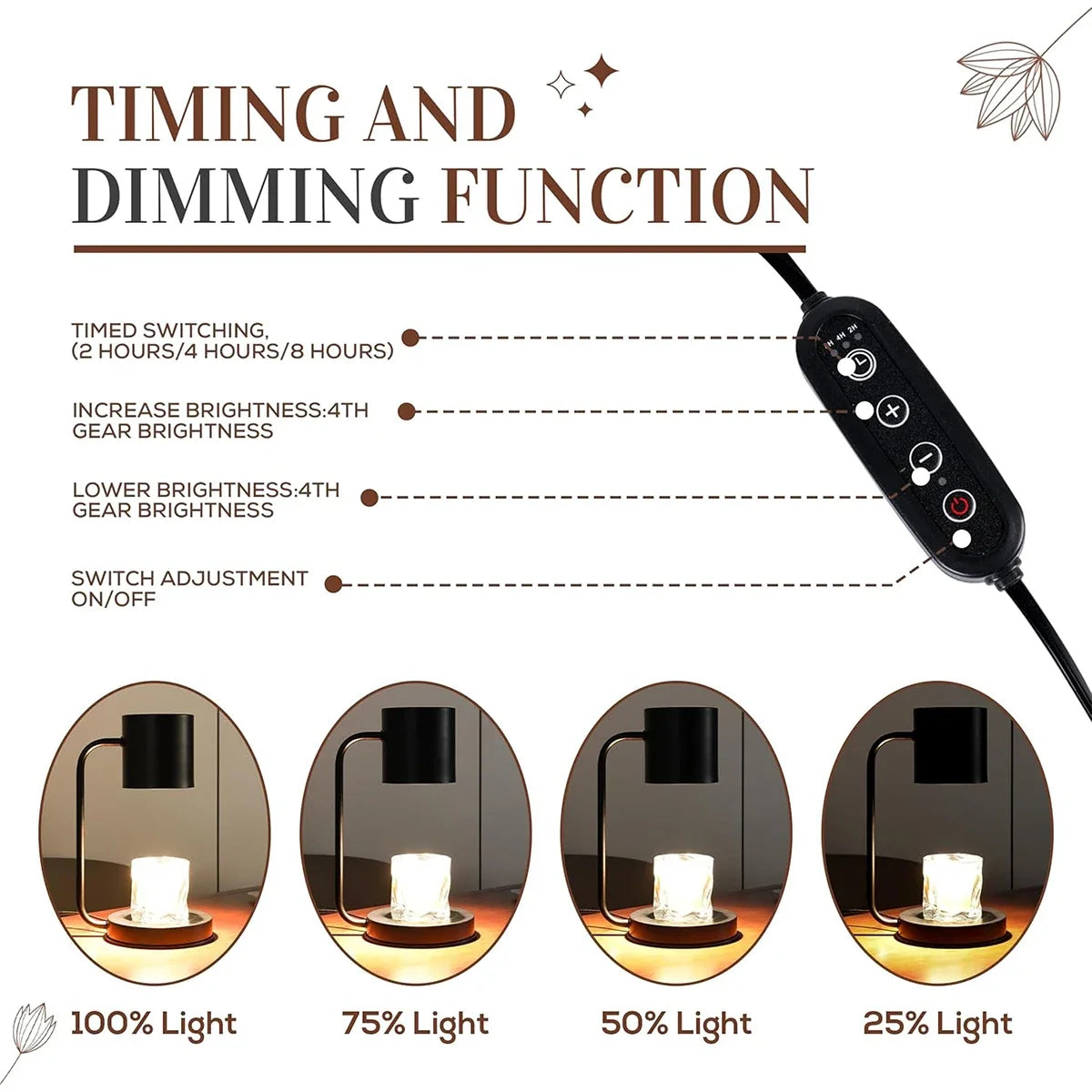 🕯 Candle Warmer Lamp – Touch Control Timer & Dimmer Wax Melt Lamp