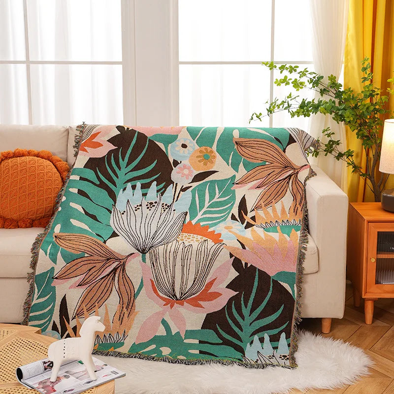 Boho Tassel Throw Blanket