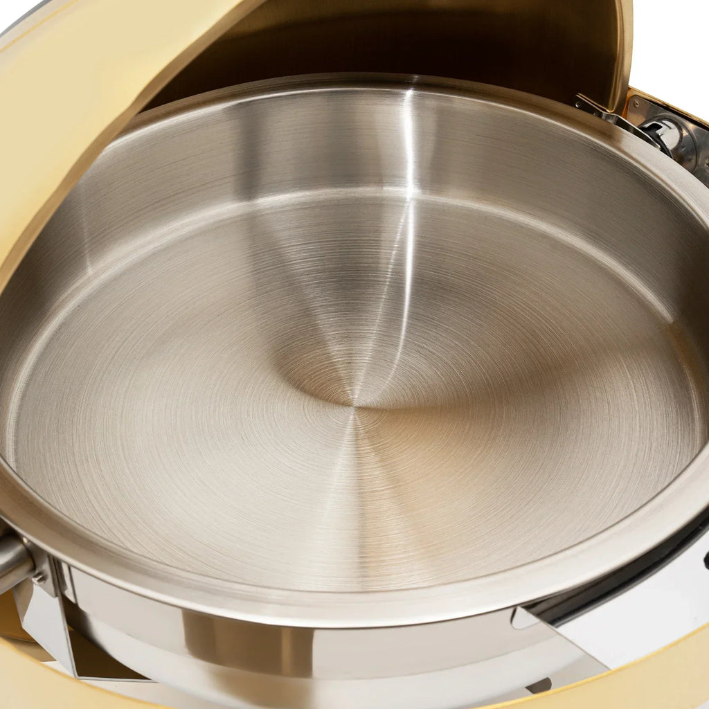 BYMAOCAR Round Chafing Dish Buffet Set 6.3 QT, Roll Top Stainless Steel Buffet Warmer Chafers with Food and Water Trays
