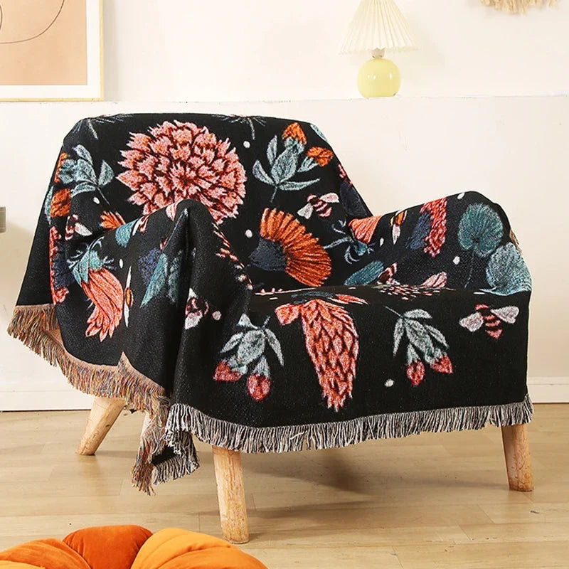 Boho Tassel Throw Blanket
