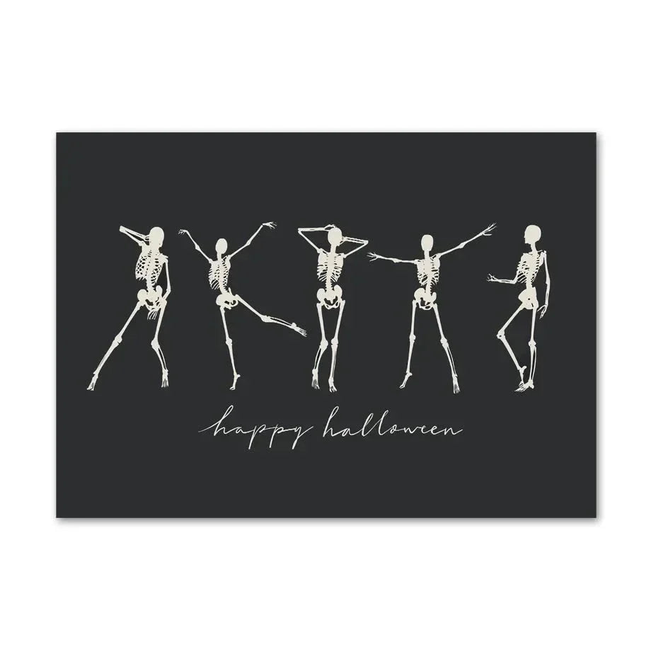 Fall Halloween Skull & Plant Canvas Wall Art Prints