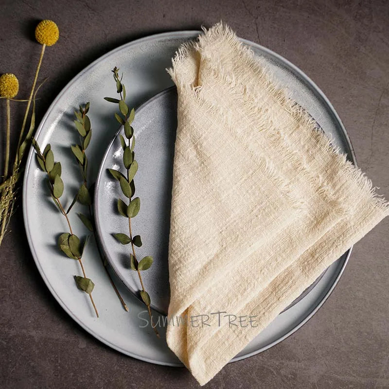 Rustic Cotton Gauze Reusable Napkin – Boho Kitchen & Table Decor
