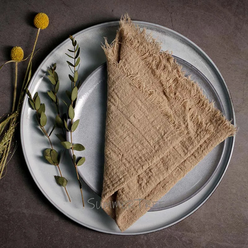 Rustic Cotton Gauze Reusable Napkin – Boho Kitchen & Table Decor