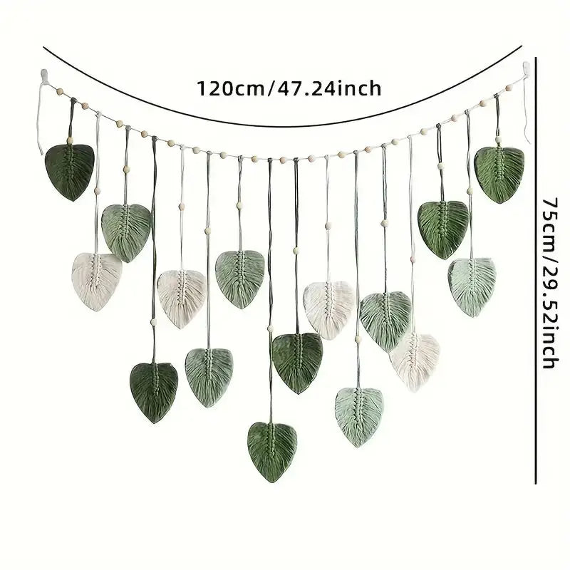 Macrame Hanging Leaf Wall Art