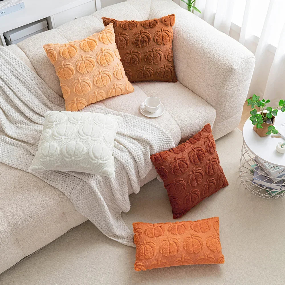 Plush Pumpkin Pillow Cover – Cozy Autumn Accent