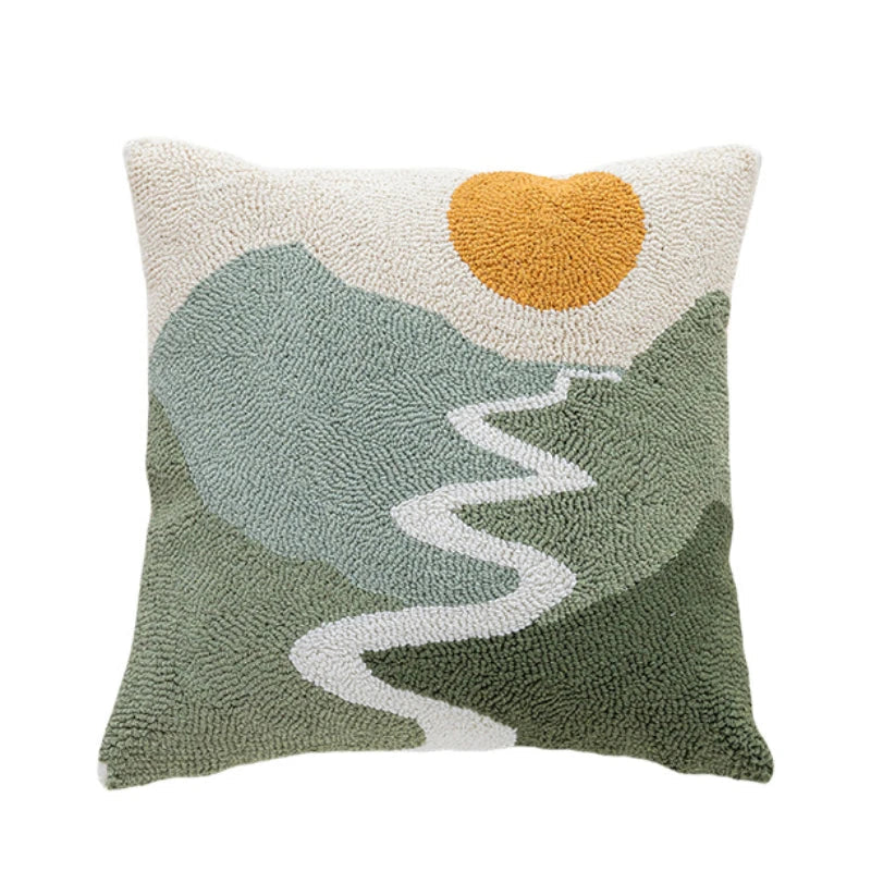 Abstract Tufted Landscape & Nature-Inspired Pillow Covers