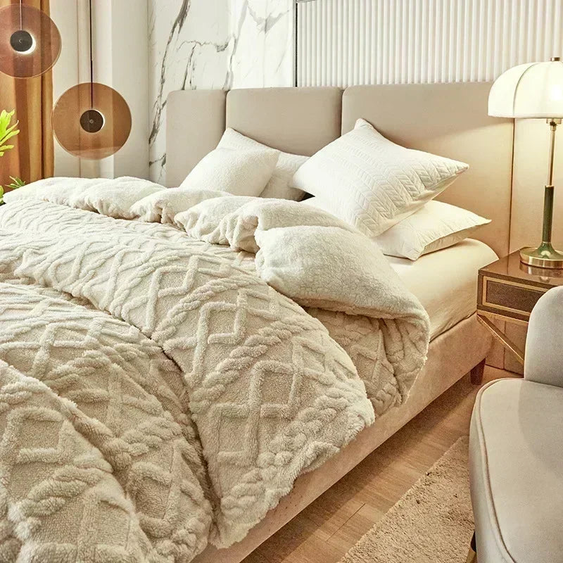Plush Duvet Cover & Blanket – Cozy Winter Cashmere-Feel Quilt