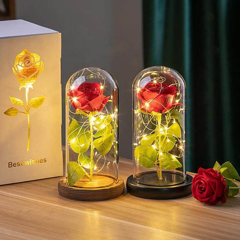 Enchanted Red Rose in Glass Dome