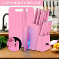 15 pieces kitchen stainless steel knife set, multi-purpose, ergonomic for long-term use without getting tired, all-round cutting