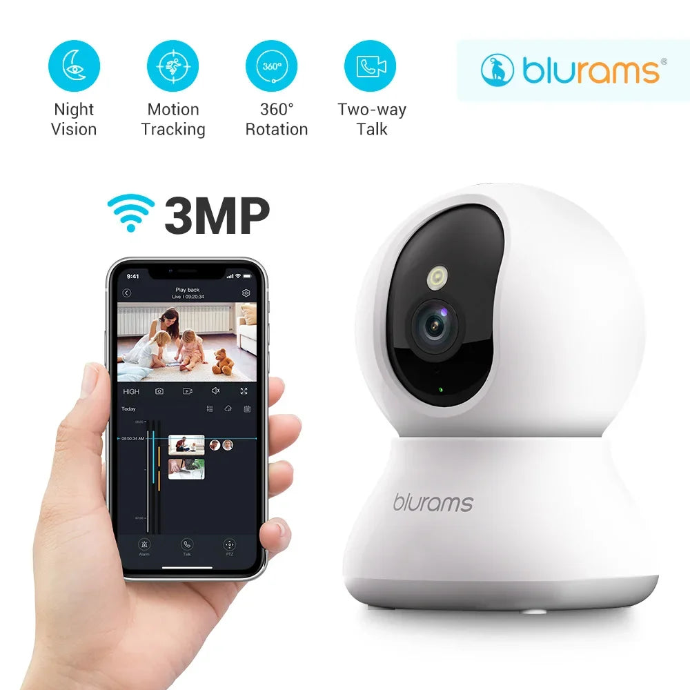 2K 360° PTZ Wi‑Fi Camera Mini Pet Cam