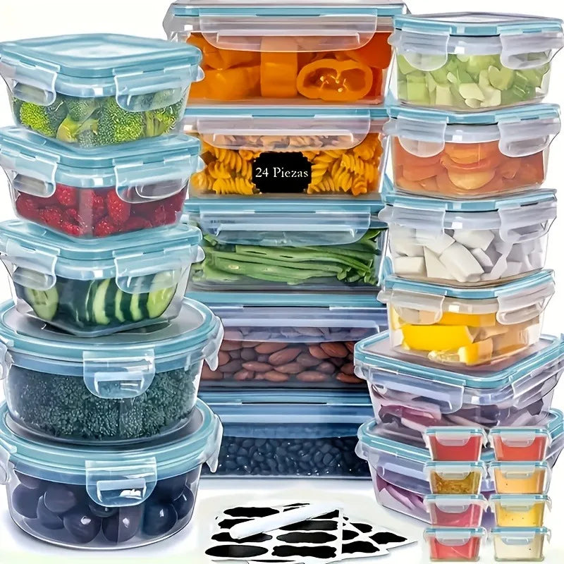 48-Piece BPA-Free Airtight Food Storage Set – 24 Containers with Lids & Labels